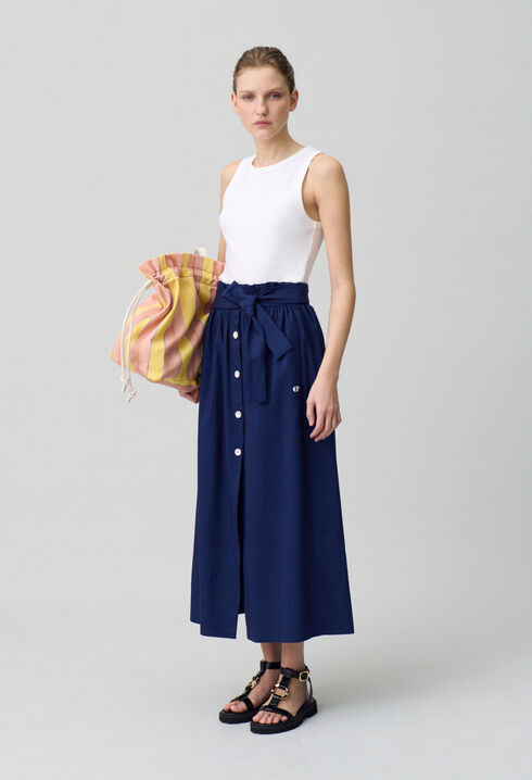 Midi skirt with buttons