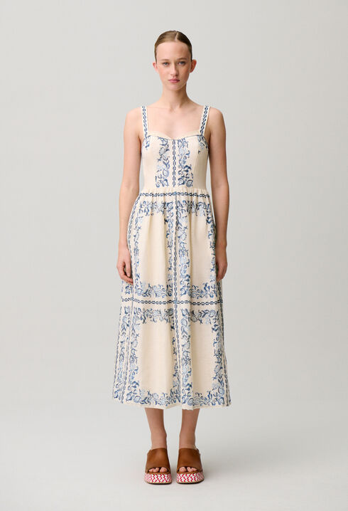 Printed linen dress