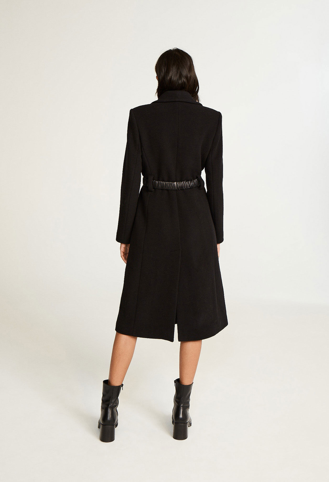 Black wool and cashmere coat
