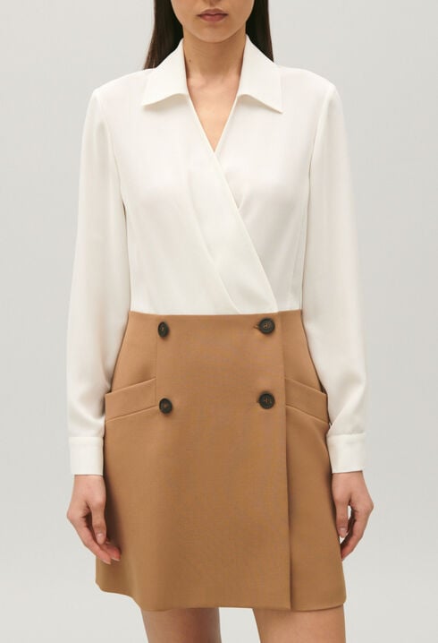 Two-tone short blazer dress