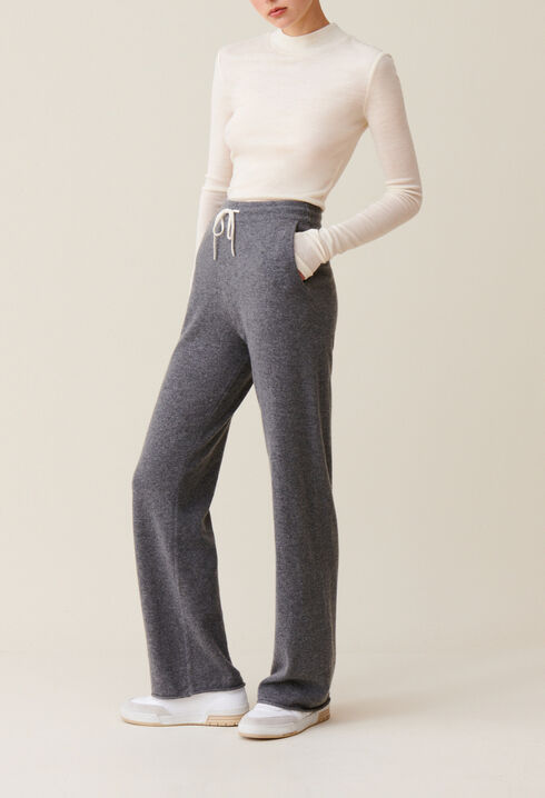 Fluid grey cashmere trousers