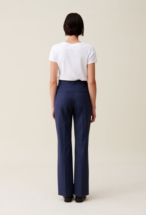 Navy wool suit trousers
