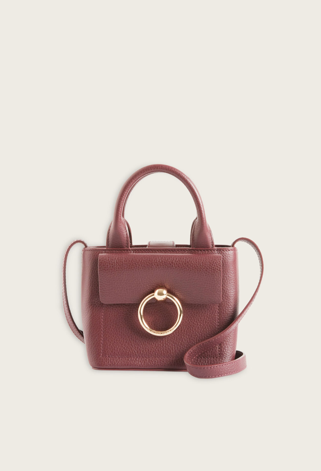 Anouck burgundy grain leather mini bag