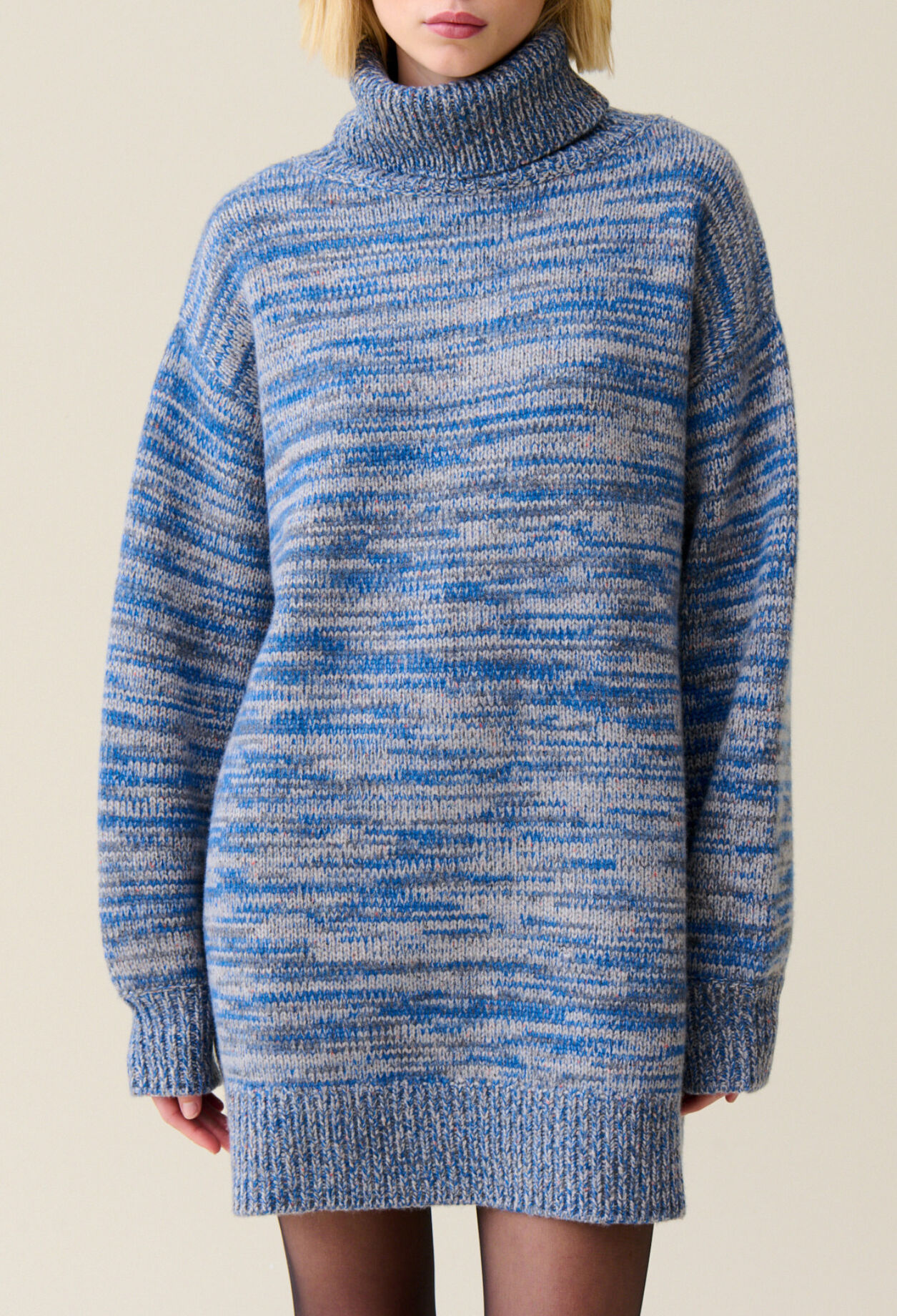 Short wool turtleneck dress