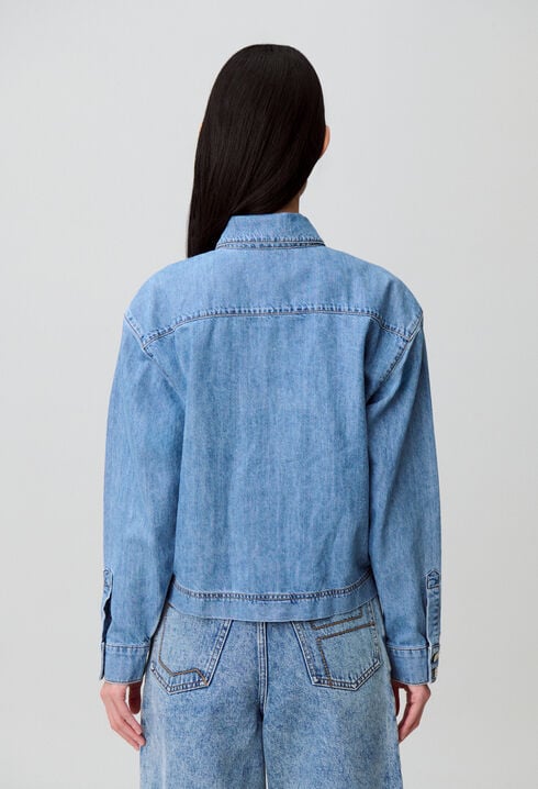 Oversized denim shirt