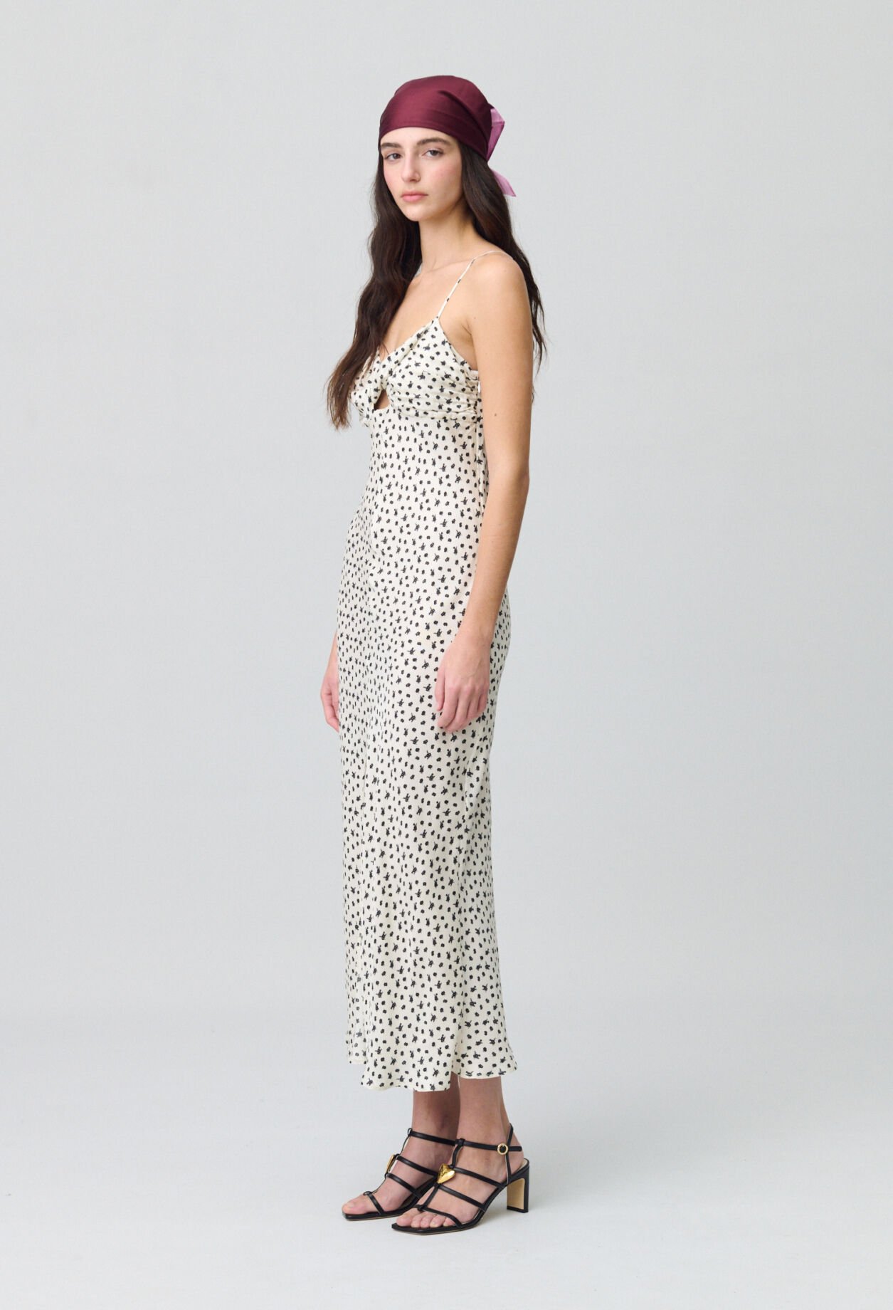 Satin Floral Maxi Dress