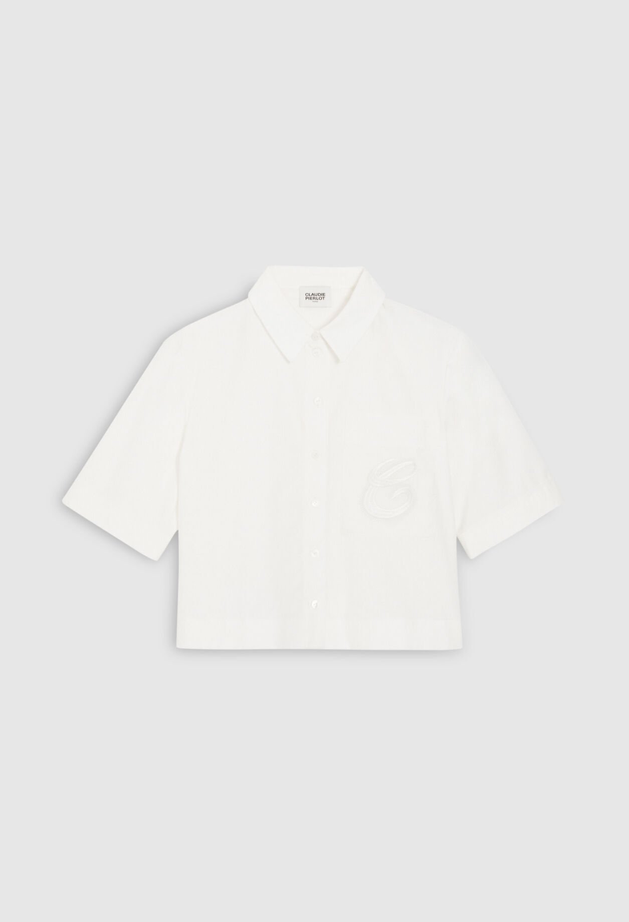 Off-white embroidered cropped shirt