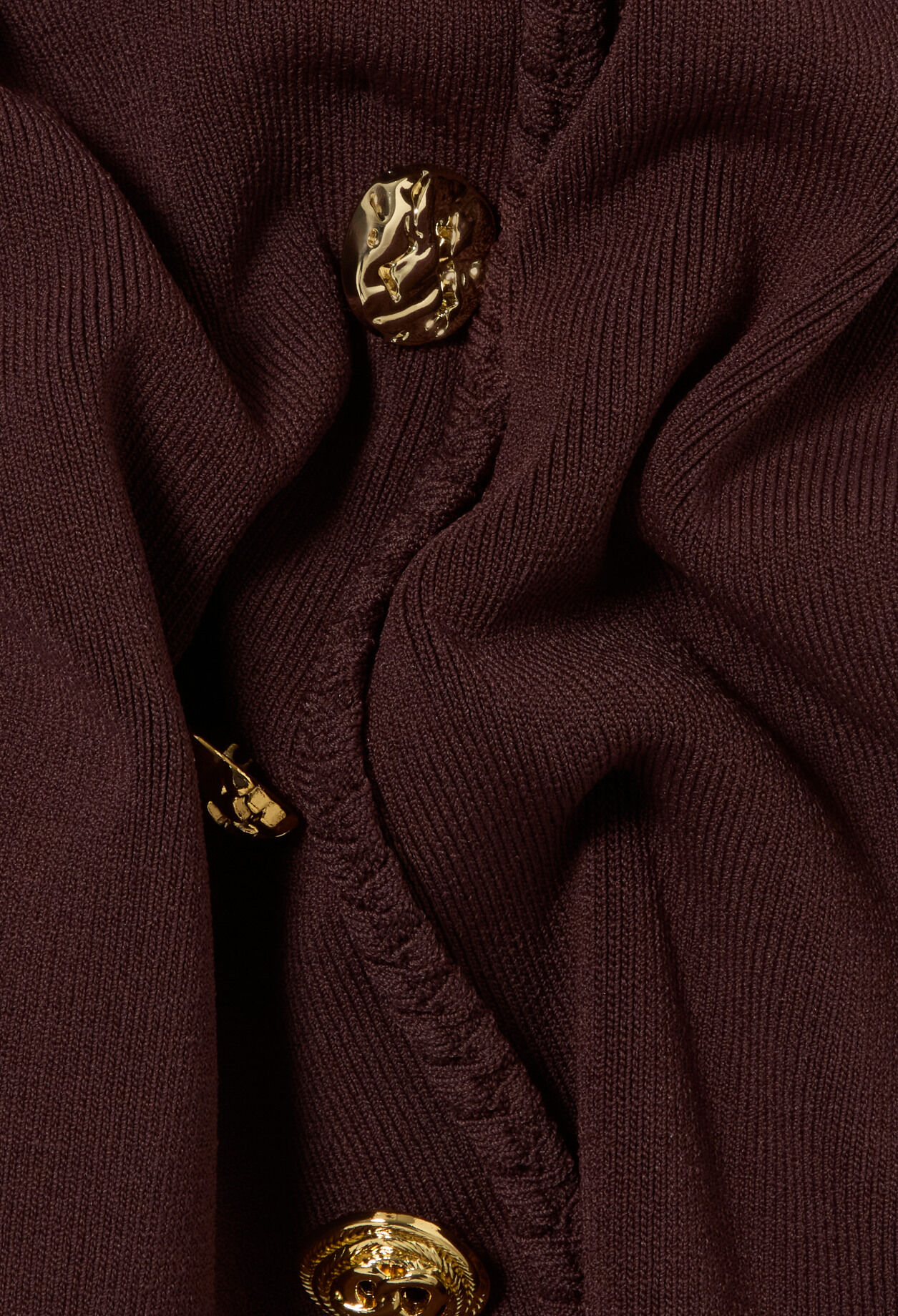 Knit midi dress with gold buttons