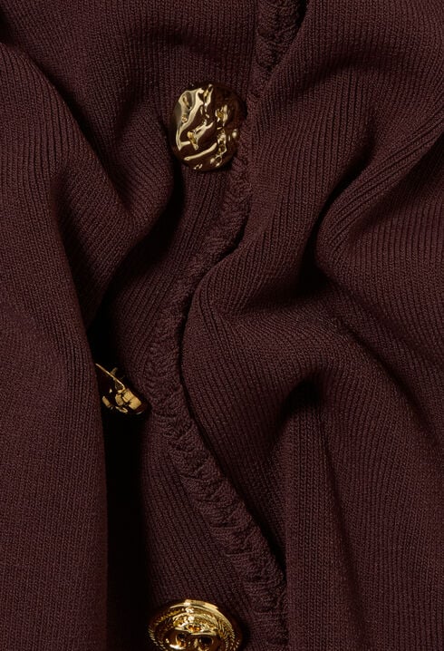 Knit midi dress with gold buttons
