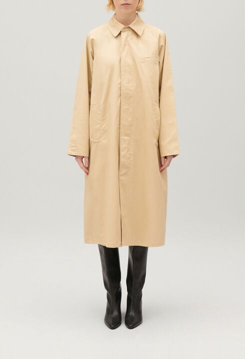 Beige reversible mid-length coat