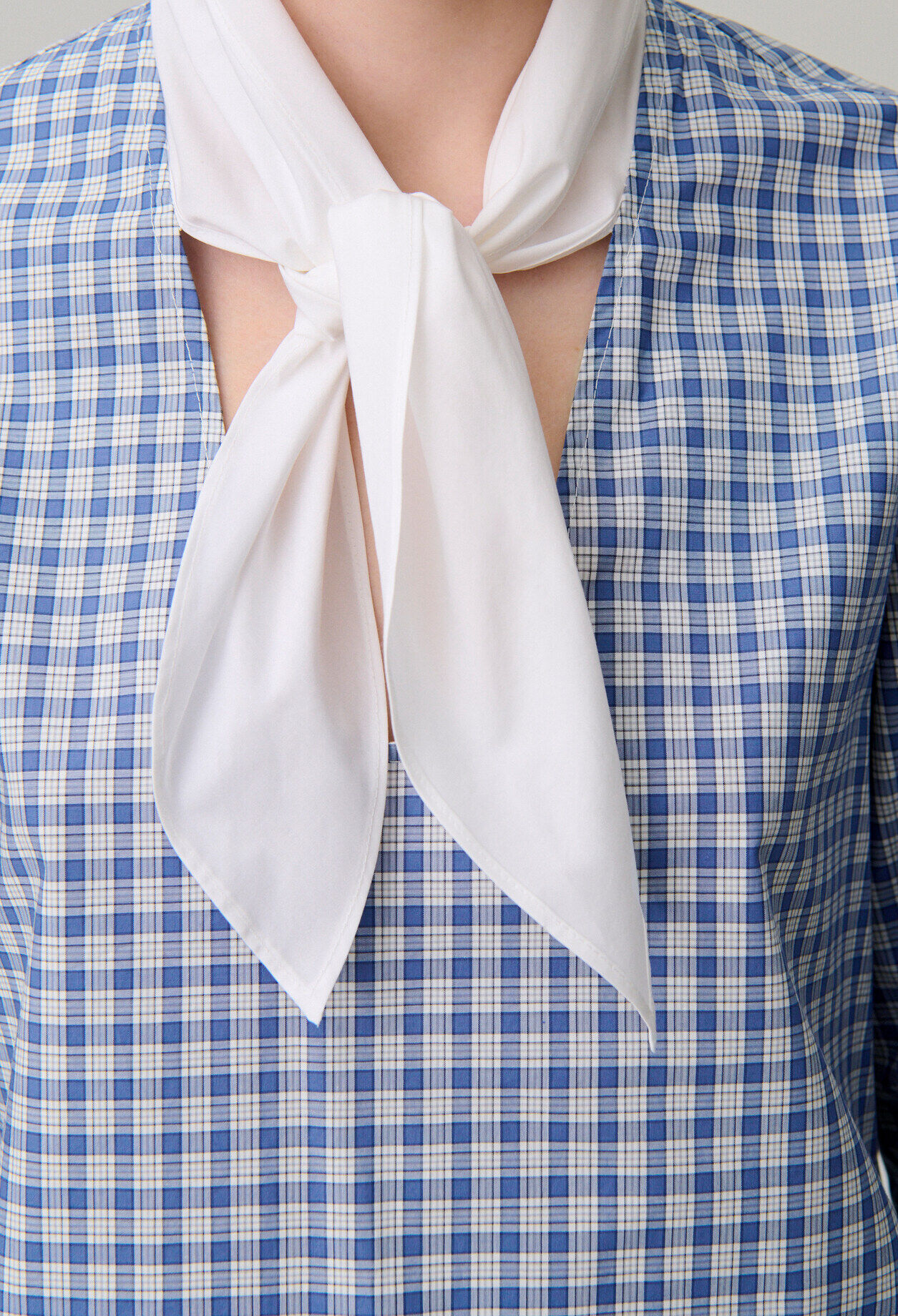 Checked poplin blouse