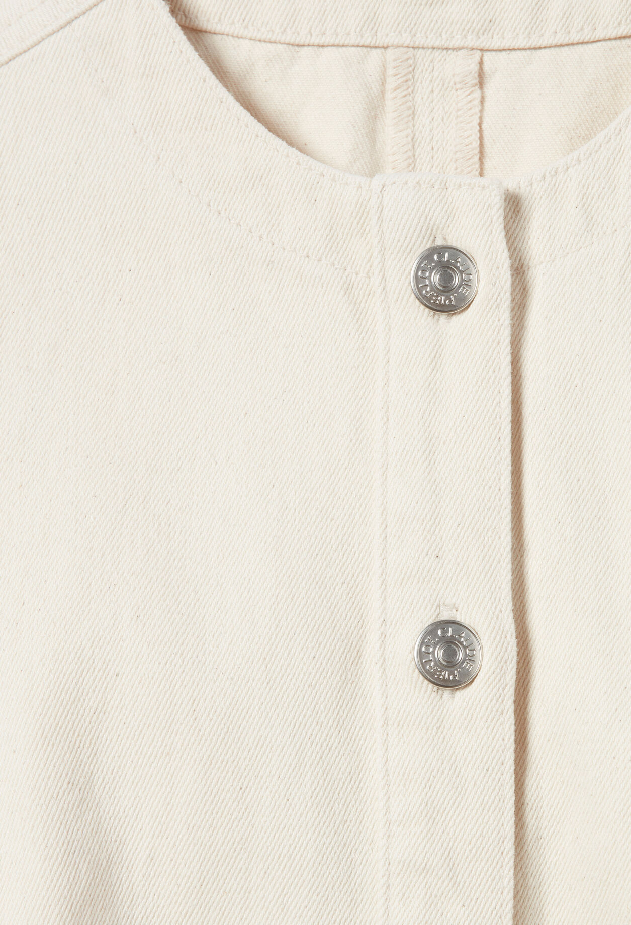 Flared light denim dress