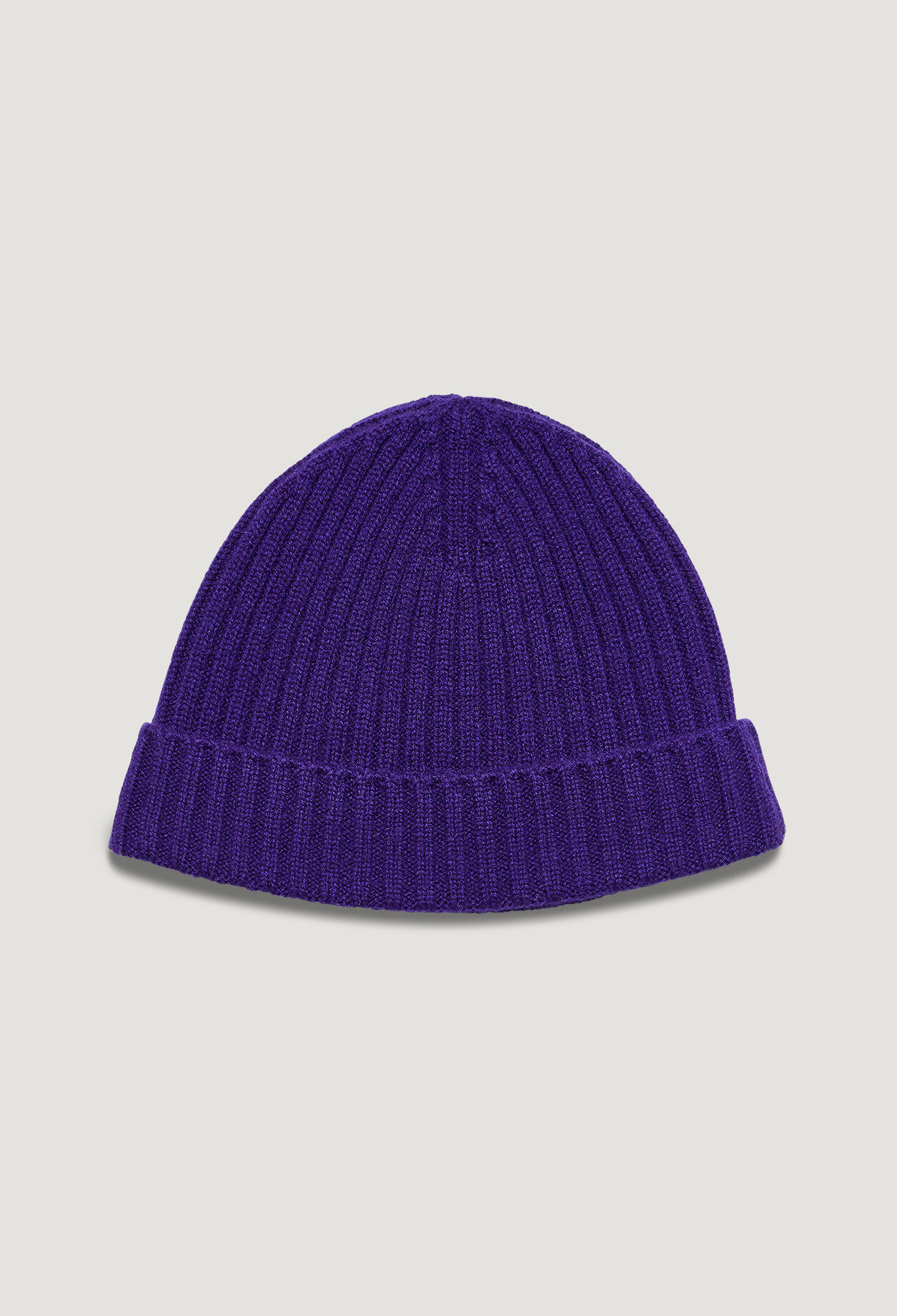 Ribbed cashmere beanie hat