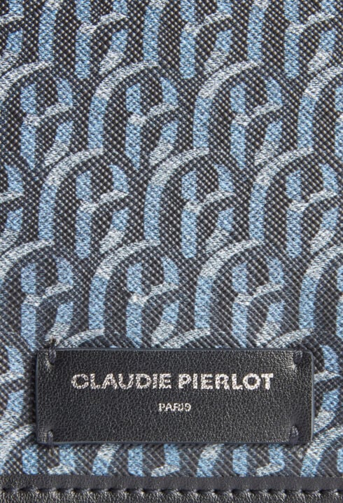 Monogrammed navy passport holder