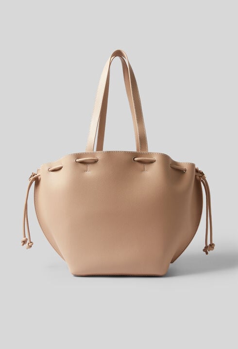 Grained leather tote