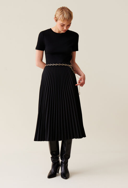 Twist Dual-Fabric Dress