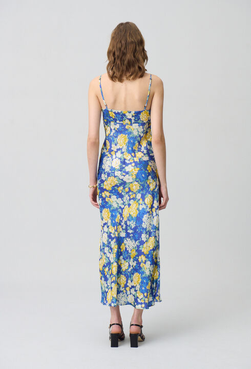 Floral Satin Maxi Dress