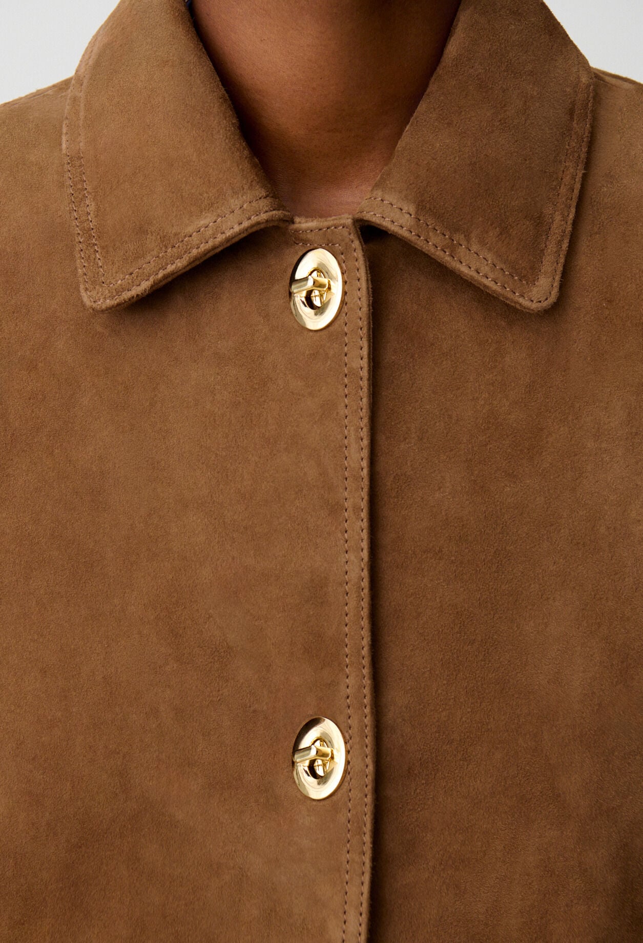 Short suede leather jacket