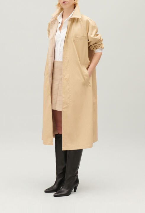 Beige reversible mid-length coat