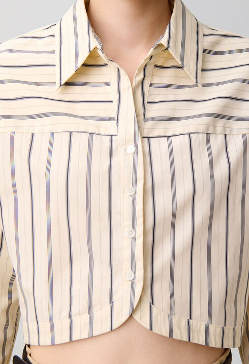 Short-cut striped shirt