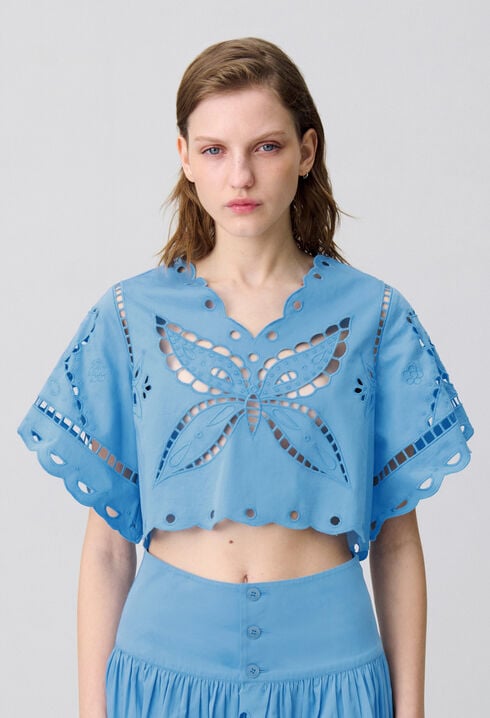Butterfly Embroidered Top