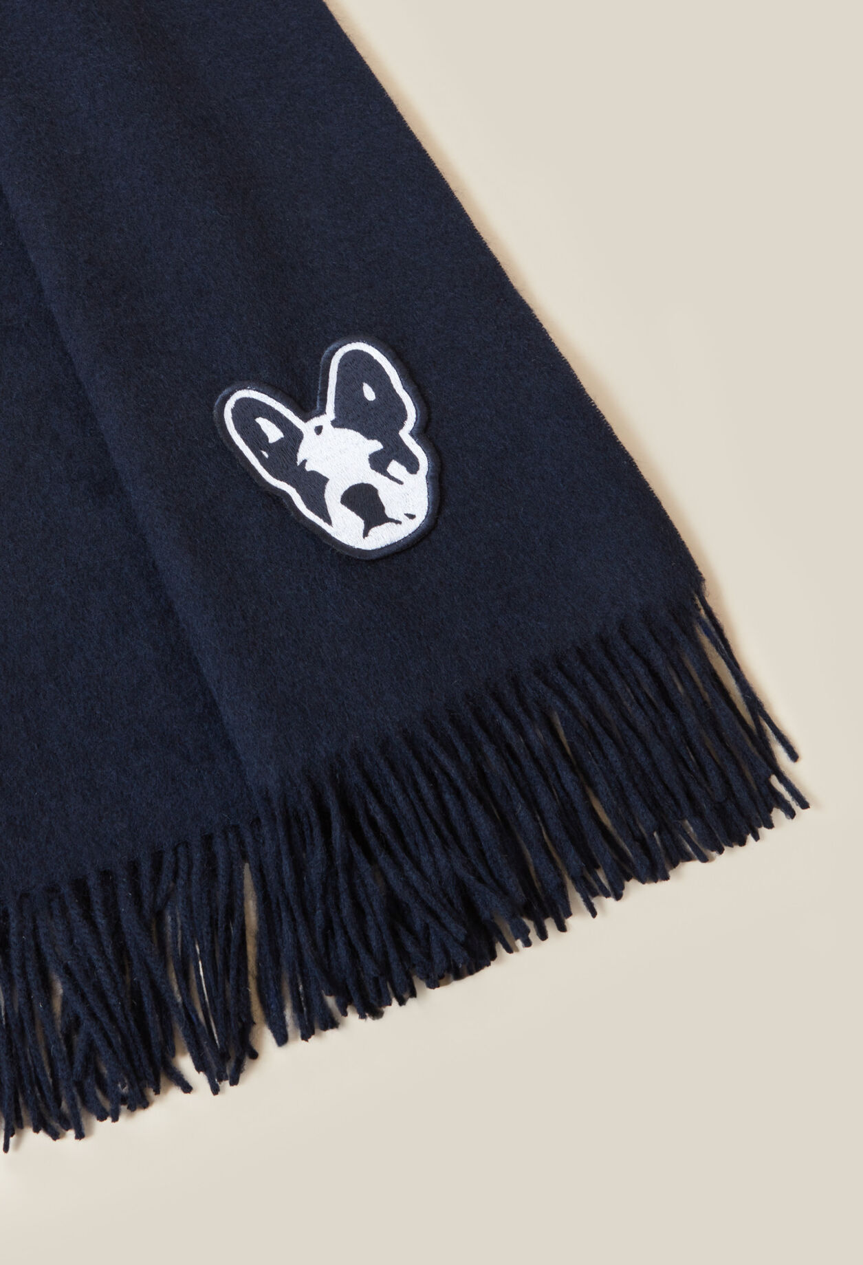 Jean Toto wool scarf with fringes