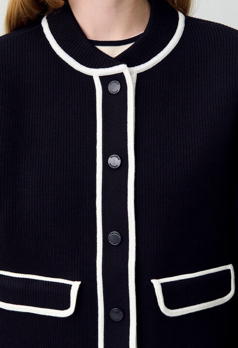 Two-Tone Chunky Cardigan