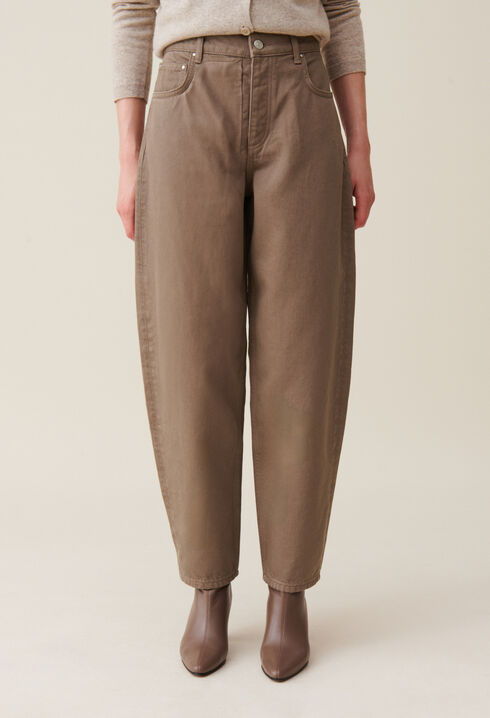 Luc taupe high-waisted jeans