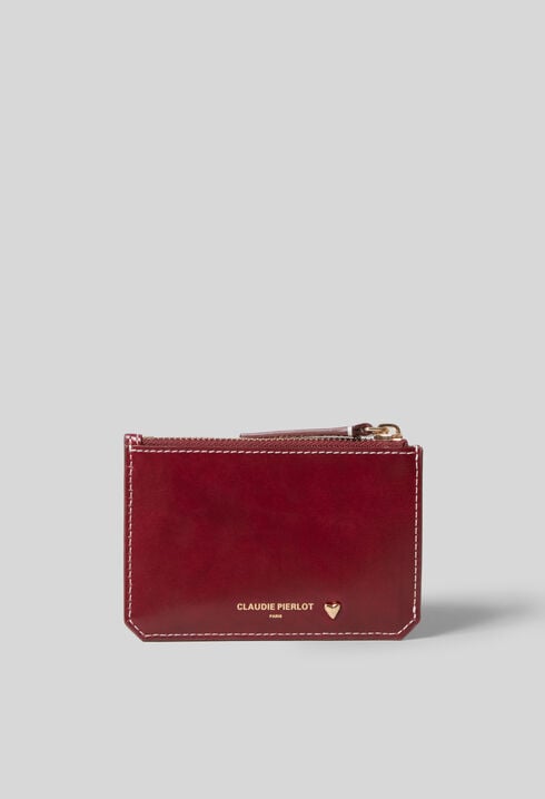 Gold Heart Leather Card Holder
