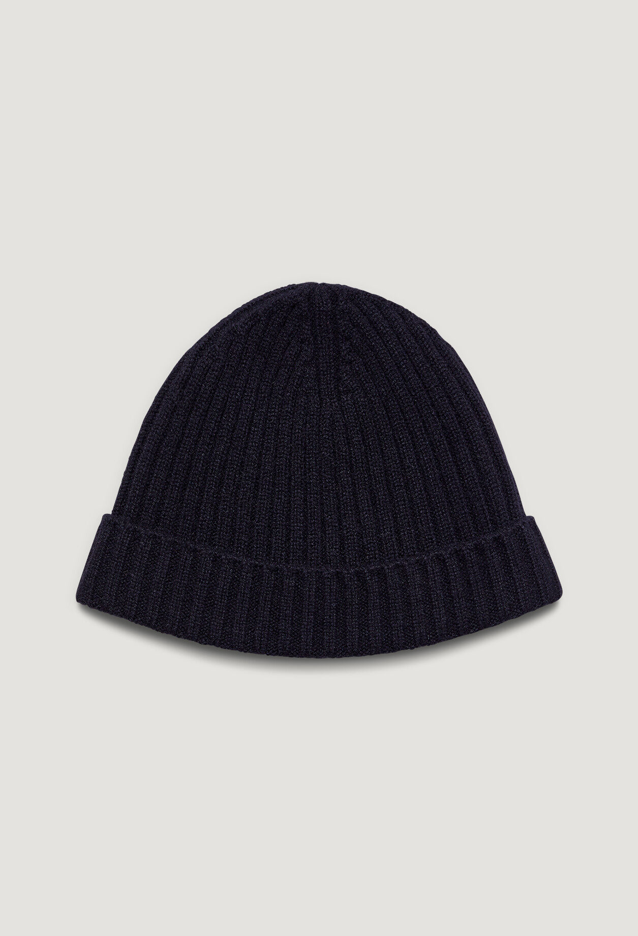 Ribbed cashmere beanie hat