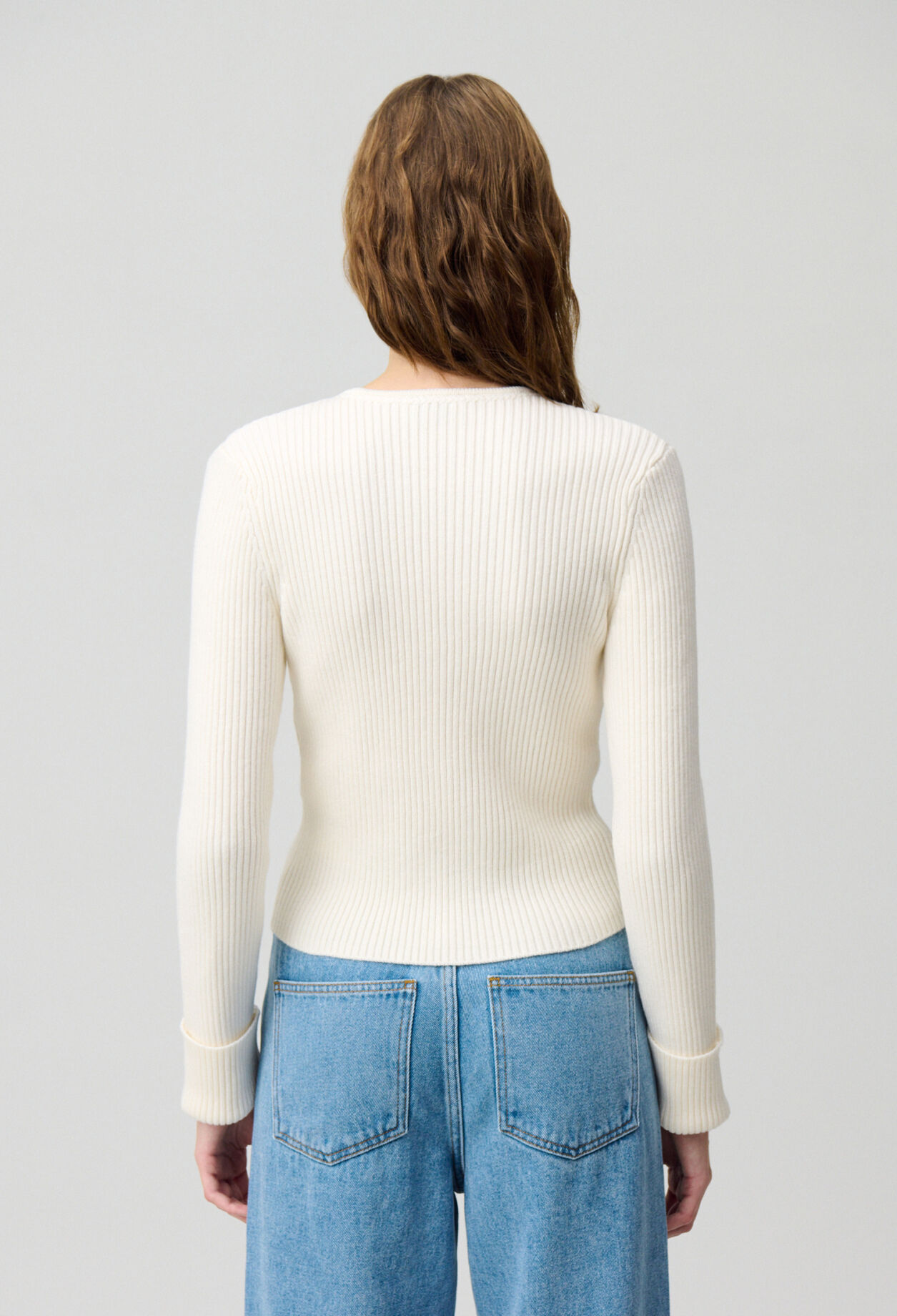 Buttoned wool-blend cardigan