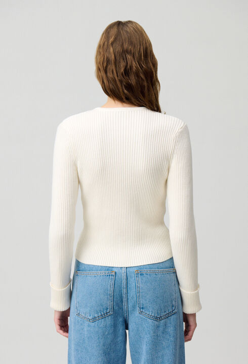 Buttoned wool-blend cardigan