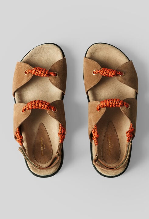 Twisted lace-up sandals