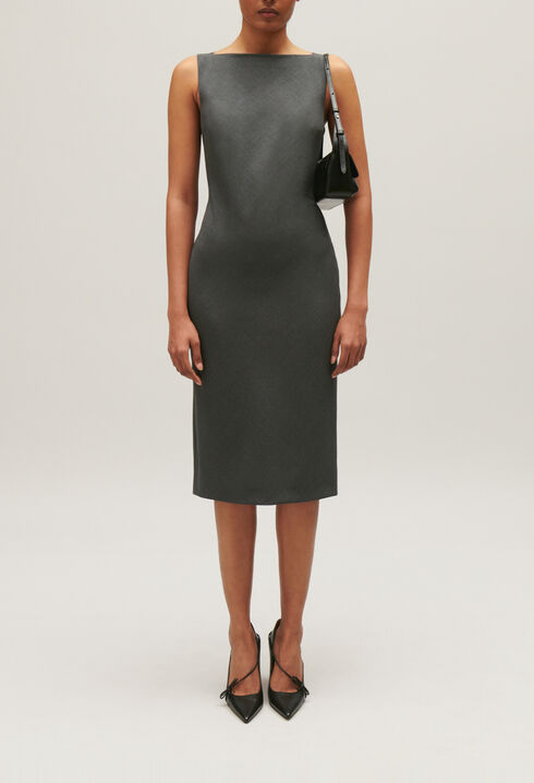Black midi shift dress