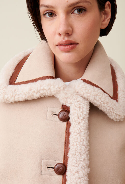 Beige shearling jacket