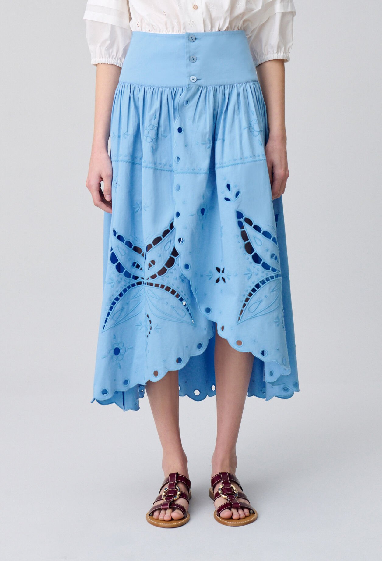 Embroidered Midi Skirt