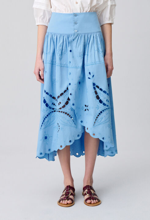 Embroidered Midi Skirt