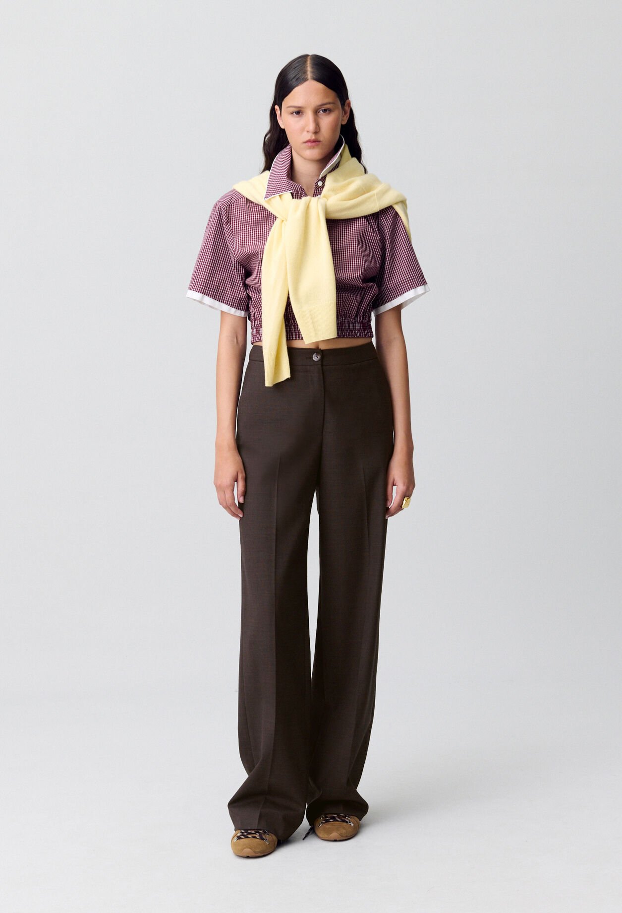 Straight Wool Trousers