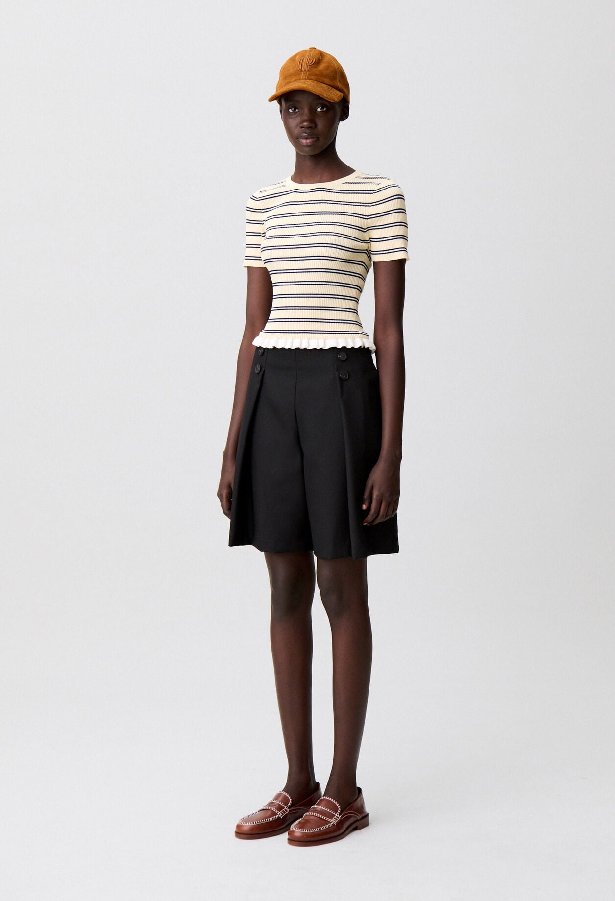 Striped ruffle top