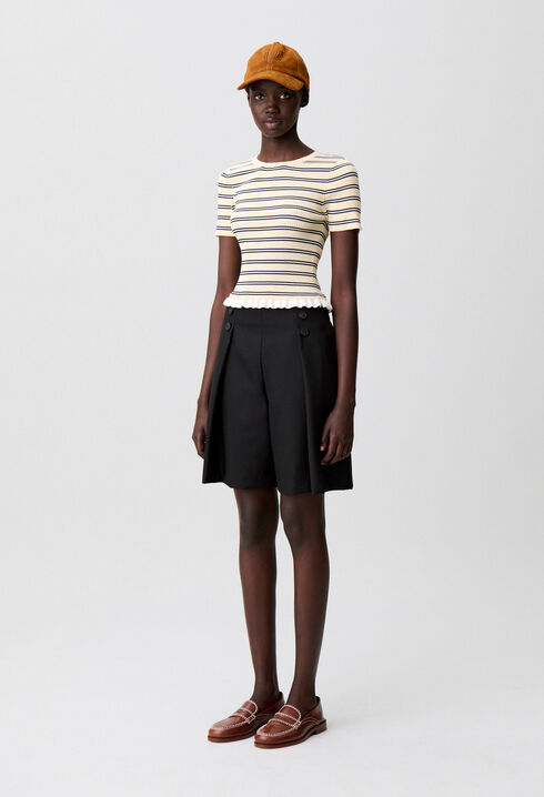 Striped ruffle top