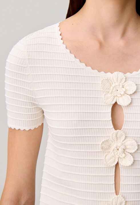 Striped short-sleeved jumper