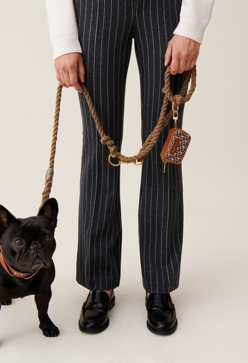 Dog print monogram bag
