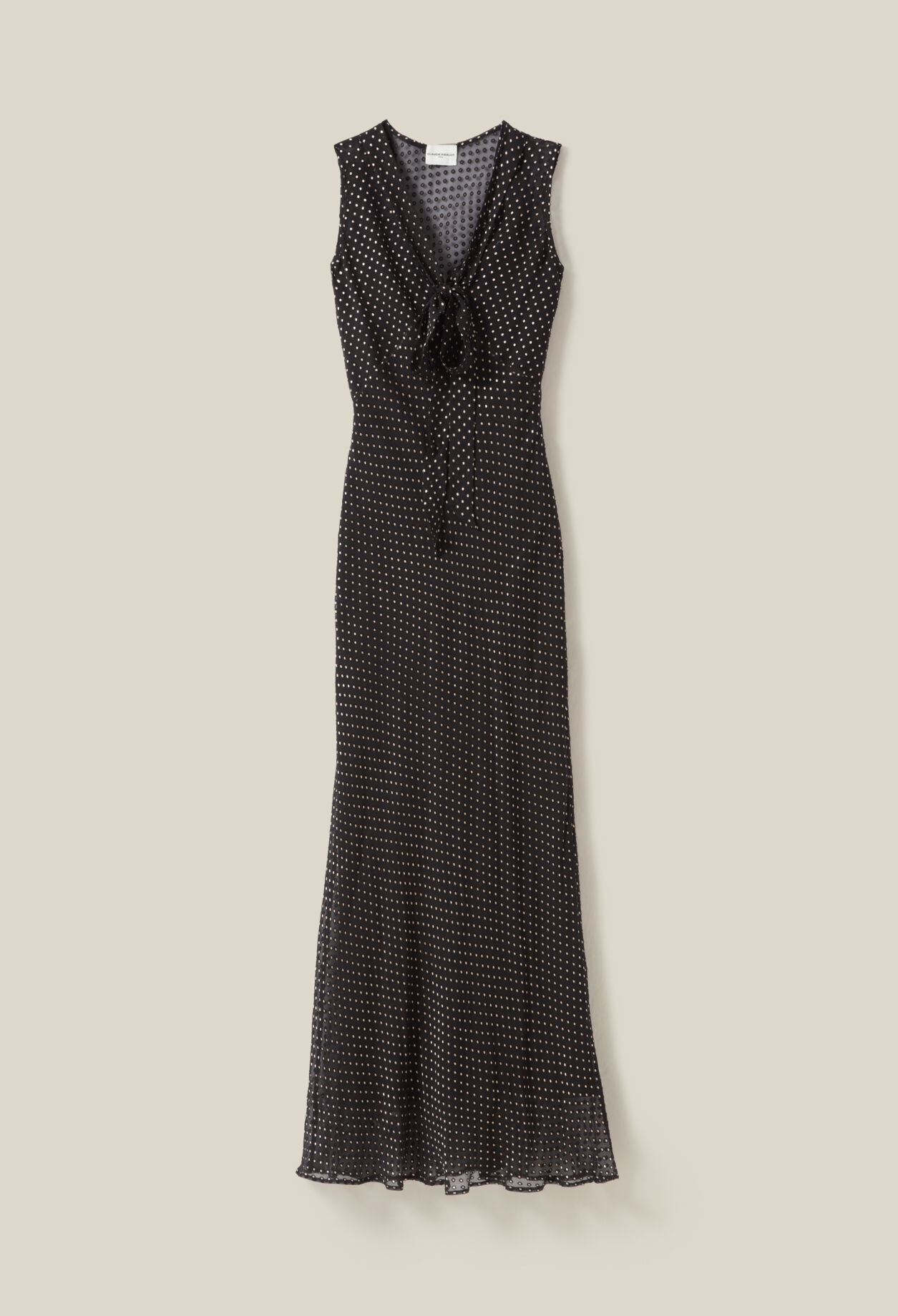 Sheer polka-dot maxi dress