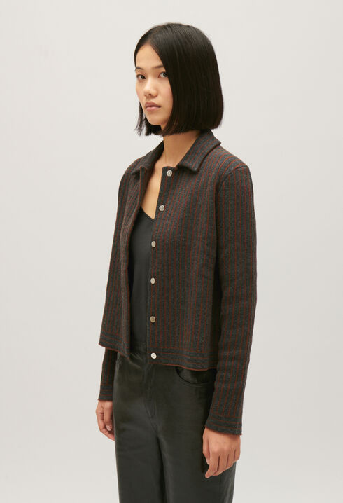 Stripy knit cardigan 