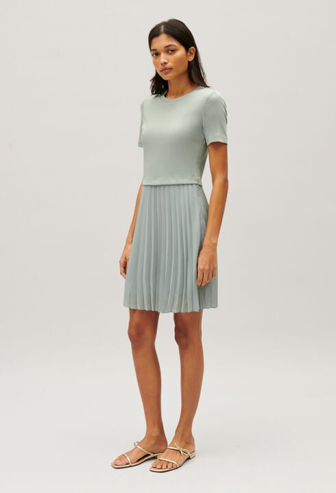 Short almond pleated Twist dress