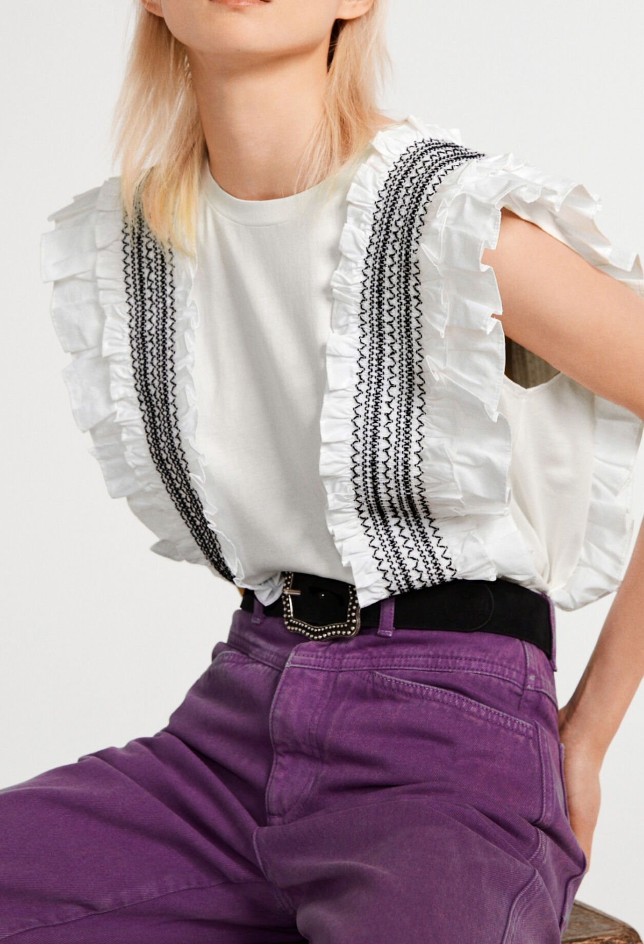 Ruffled T-shirt