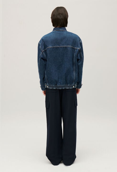 Reversible oversized denim jacket