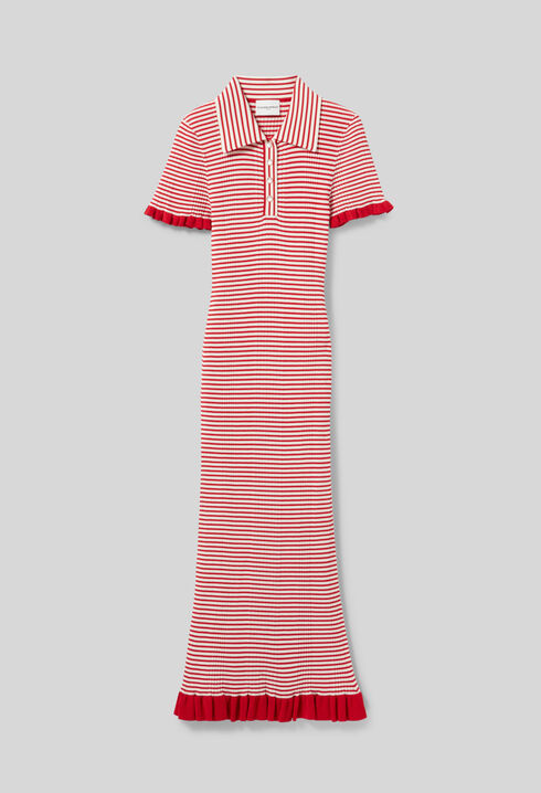 Striped fine knit maxi dress