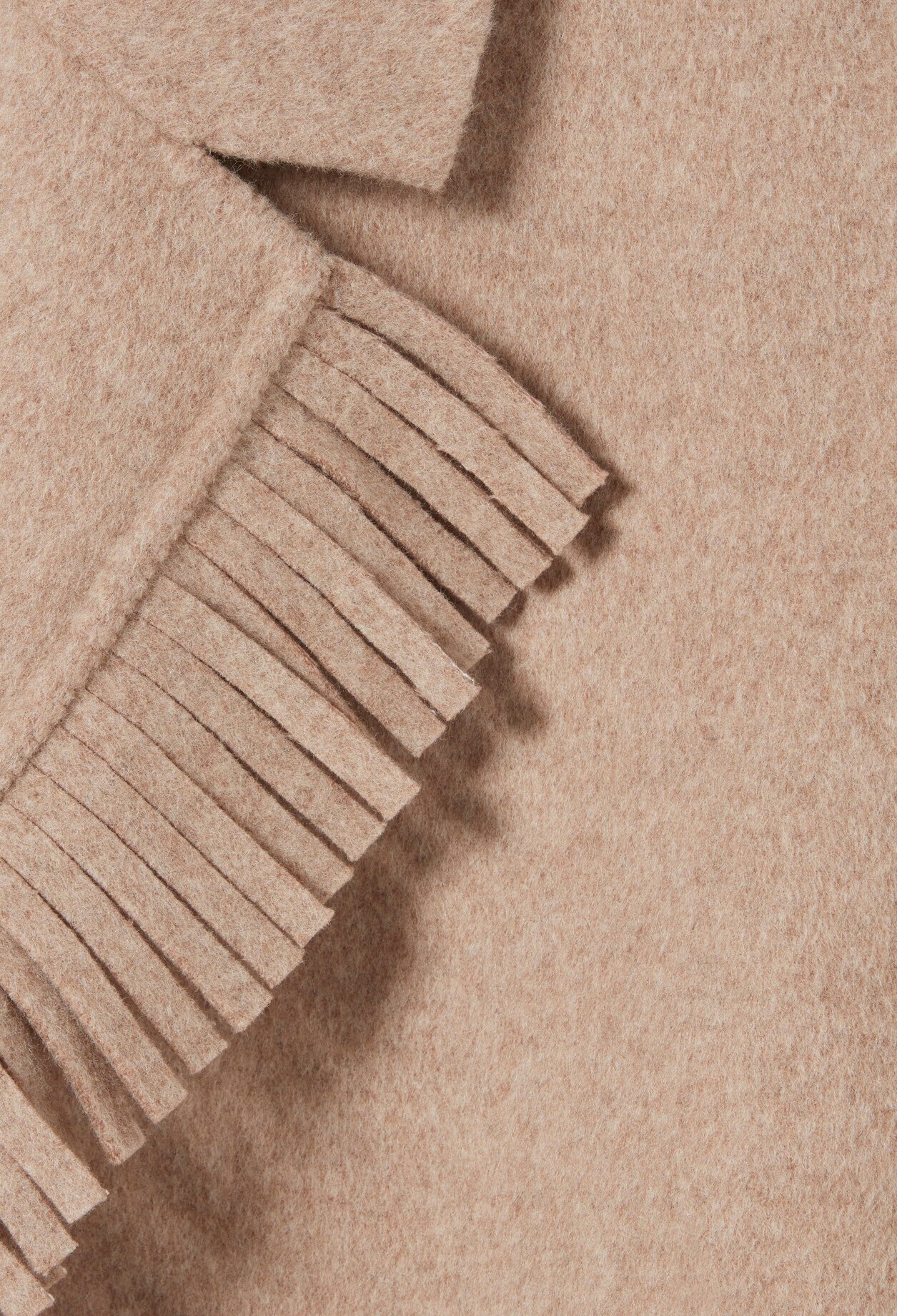 Short Wool Coat with Fringes