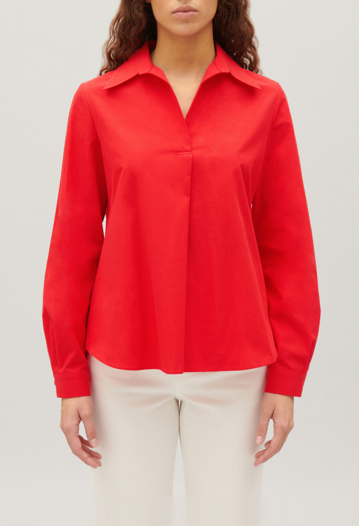 Long-sleeved cotton blouse
